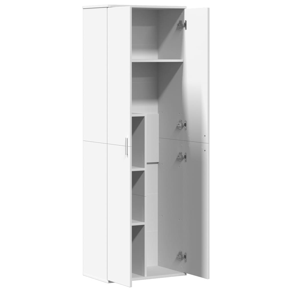 Ντουλάπα Λευκή 60 x 35 x 180 εκ. από Επεξ. Ξύλο - Pakobazaar