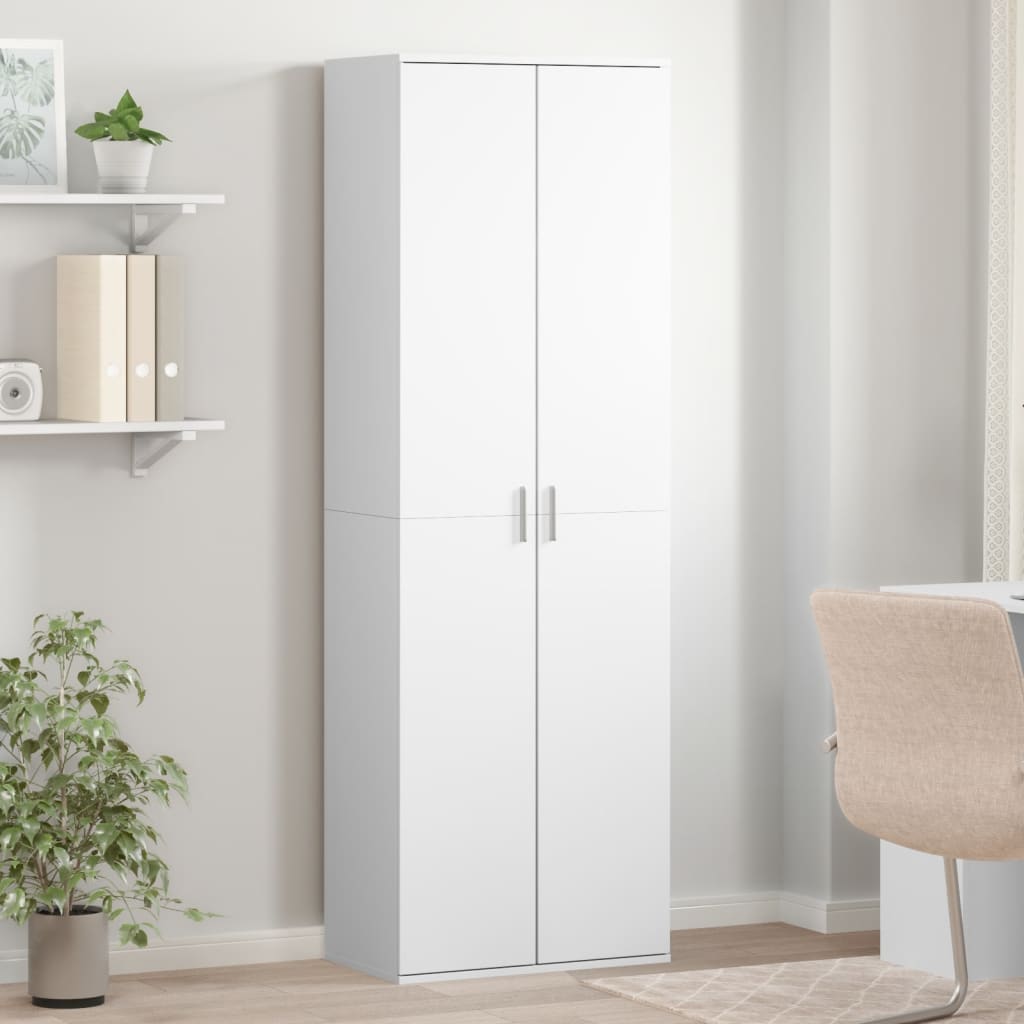 Ντουλάπα Λευκή 60 x 35 x 180 εκ. από Επεξ. Ξύλο - Pakobazaar