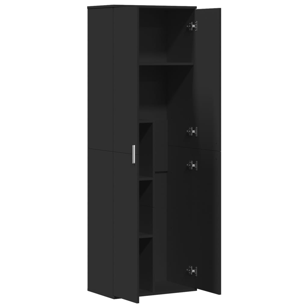 Ντουλάπα Μαύρη 60 x 35 x 180 εκ. από Επεξ. Ξύλο