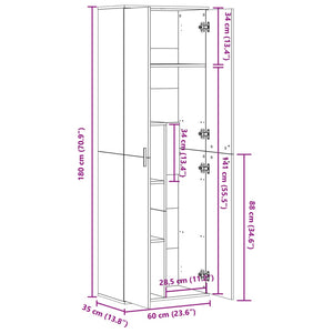 Ντουλάπα Sonoma δρυς 60 x 35 x 180 εκ. από Επεξ. Ξύλο