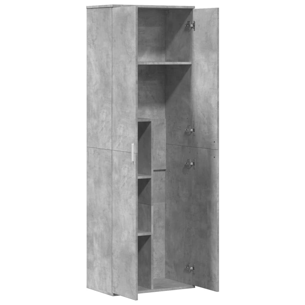 Ντουλάπα Γκρι Σκυροδέματος 60 x 35 x 180 εκ. από Επεξ. Ξύλο