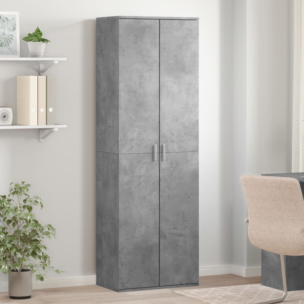 Ντουλάπα Γκρι Σκυροδέματος 60 x 35 x 180 εκ. από Επεξ. Ξύλο
