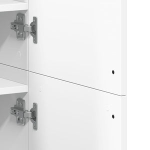Παπουτσοθήκη Λευκή 80x39x178 εκ. από Επεξεργασμένο Ξύλο