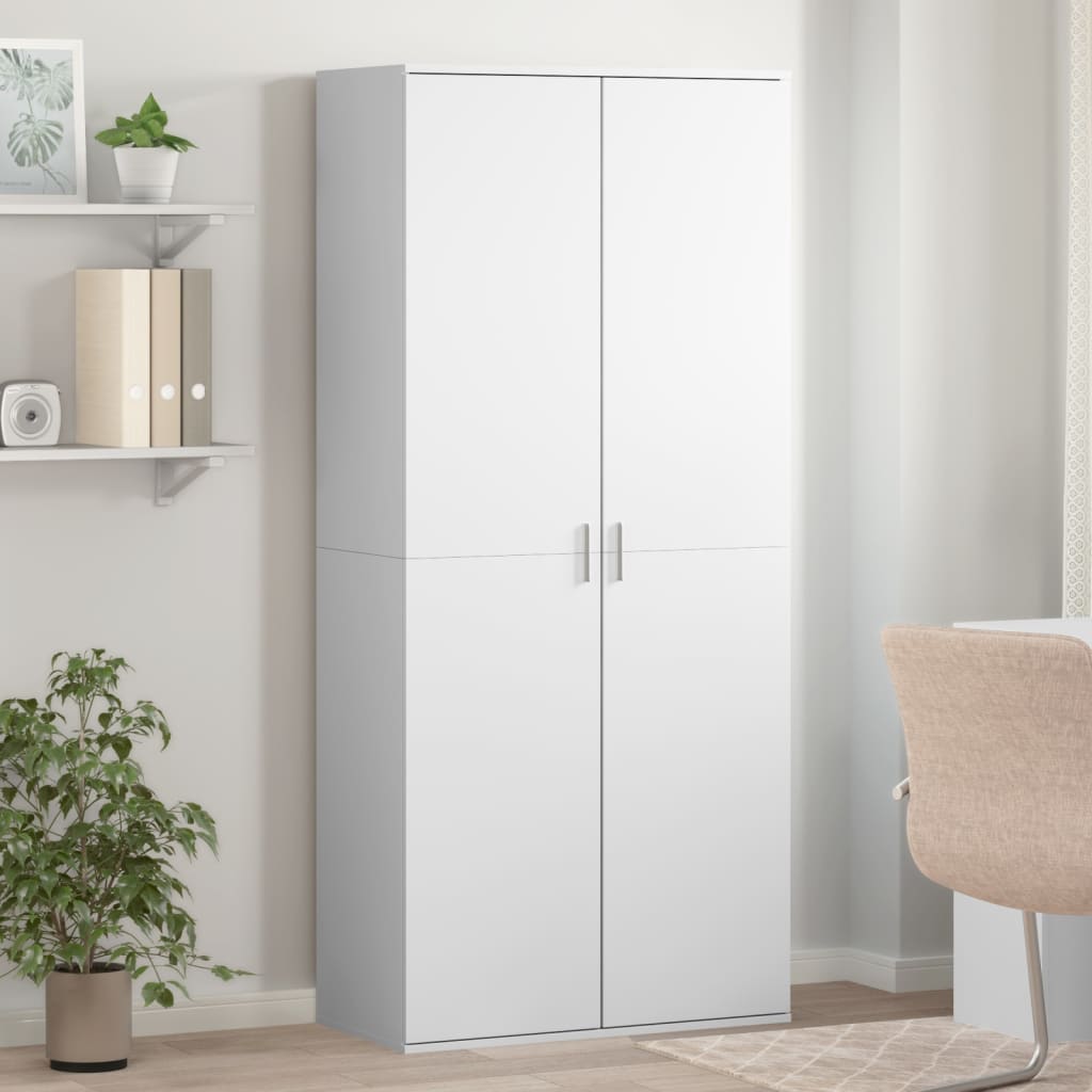 Παπουτσοθήκη Λευκή 80x39x178 εκ. από Επεξεργασμένο Ξύλο