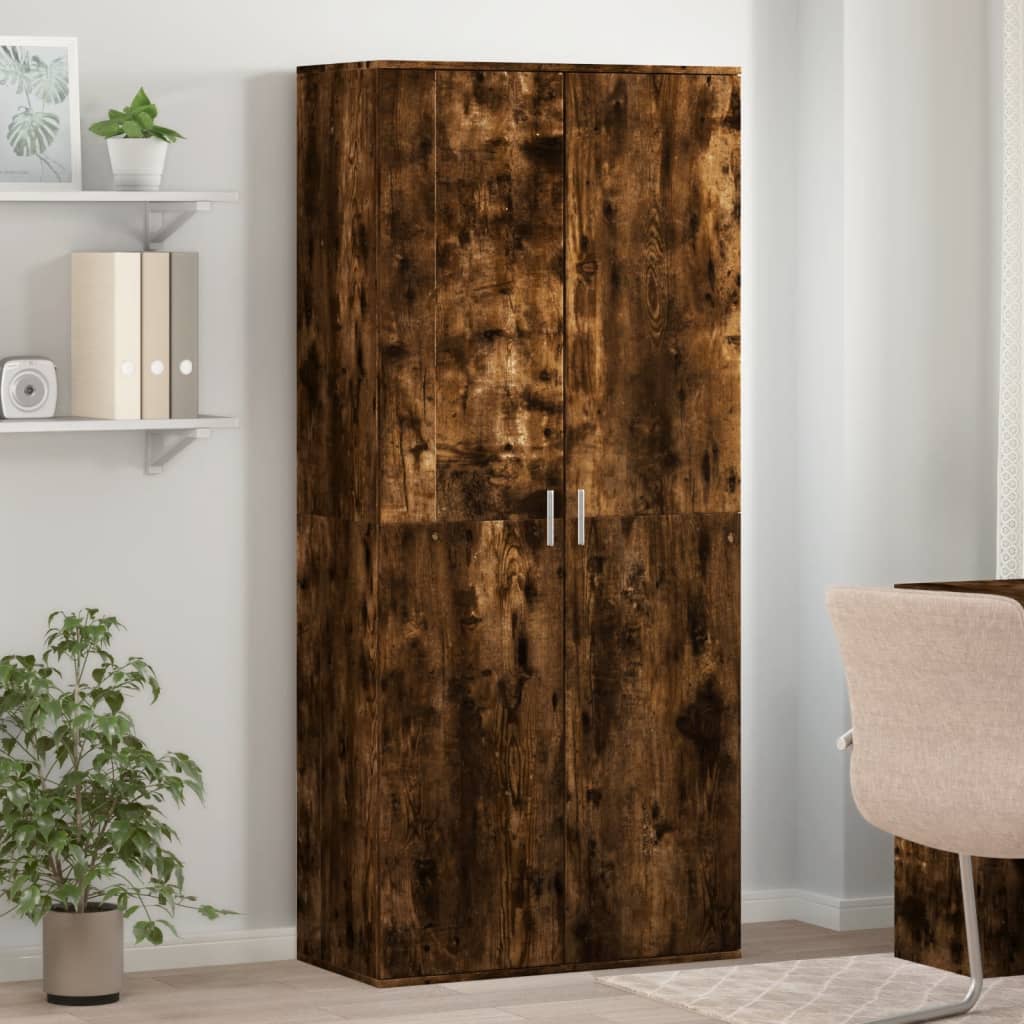 Παπουτσοθήκη Καπνιστή Δρυς 80x39x178 εκ. από Επεξεργασμένο Ξύλο