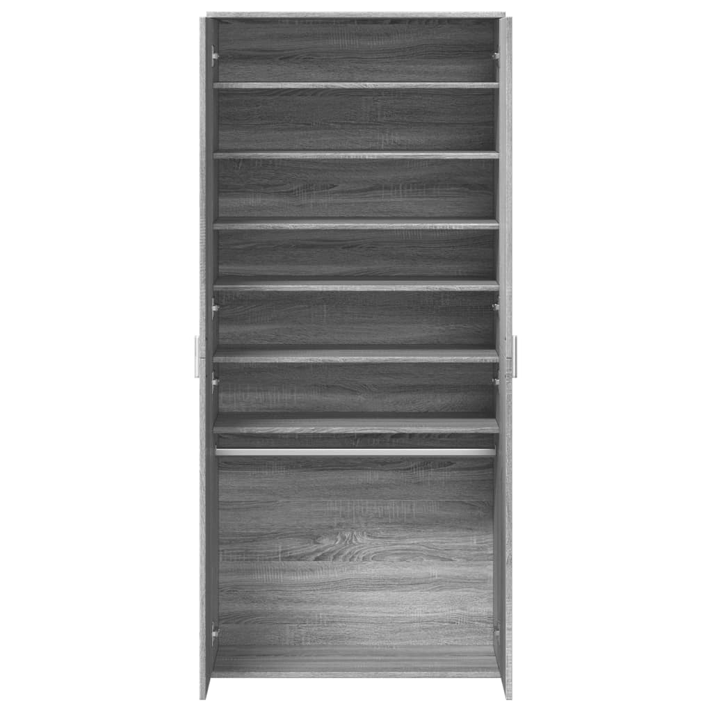 Παπουτσοθήκη Γκρι Sonoma 80x39x178 εκ. από Επεξεργασμένο Ξύλο