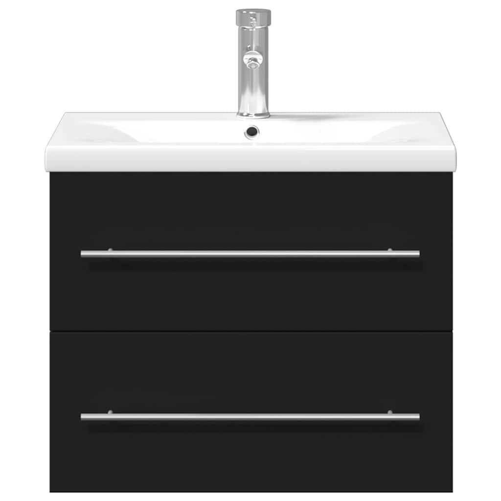 Ντουλάπι Μπάνιου με Ενσωματωμένο Νιπτήρα Μαύρο - Pakobazaar