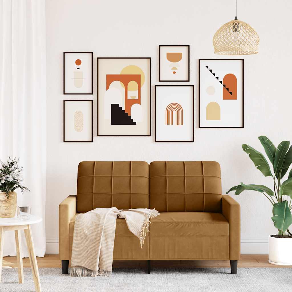 Καναπές Διθέσιος Καφέ120 εκ. Βελούδινος