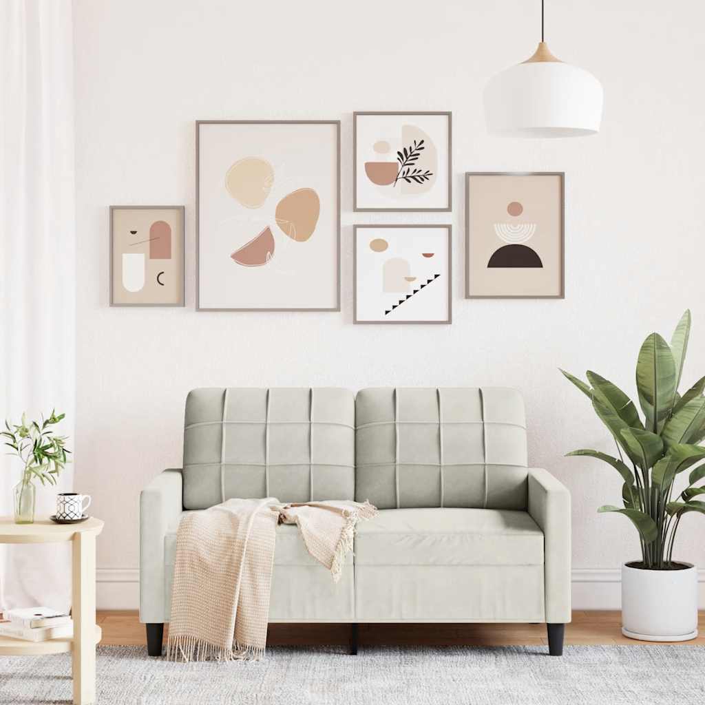 Καναπές Διθέσιος Κρεμ 120 εκ. Βελούδινος