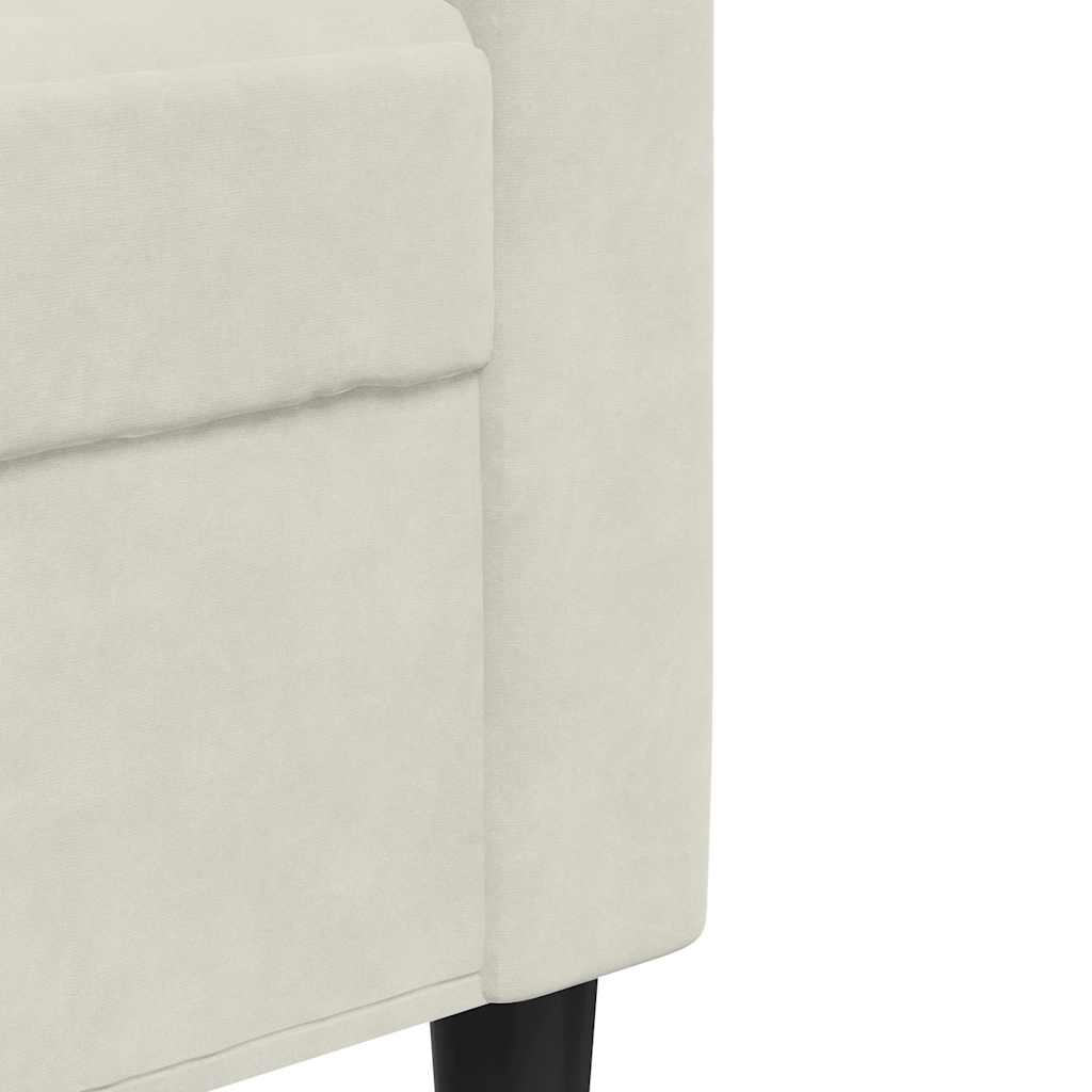 Καναπές Διθέσιος Κρεμ 140 εκ. Βελούδινος