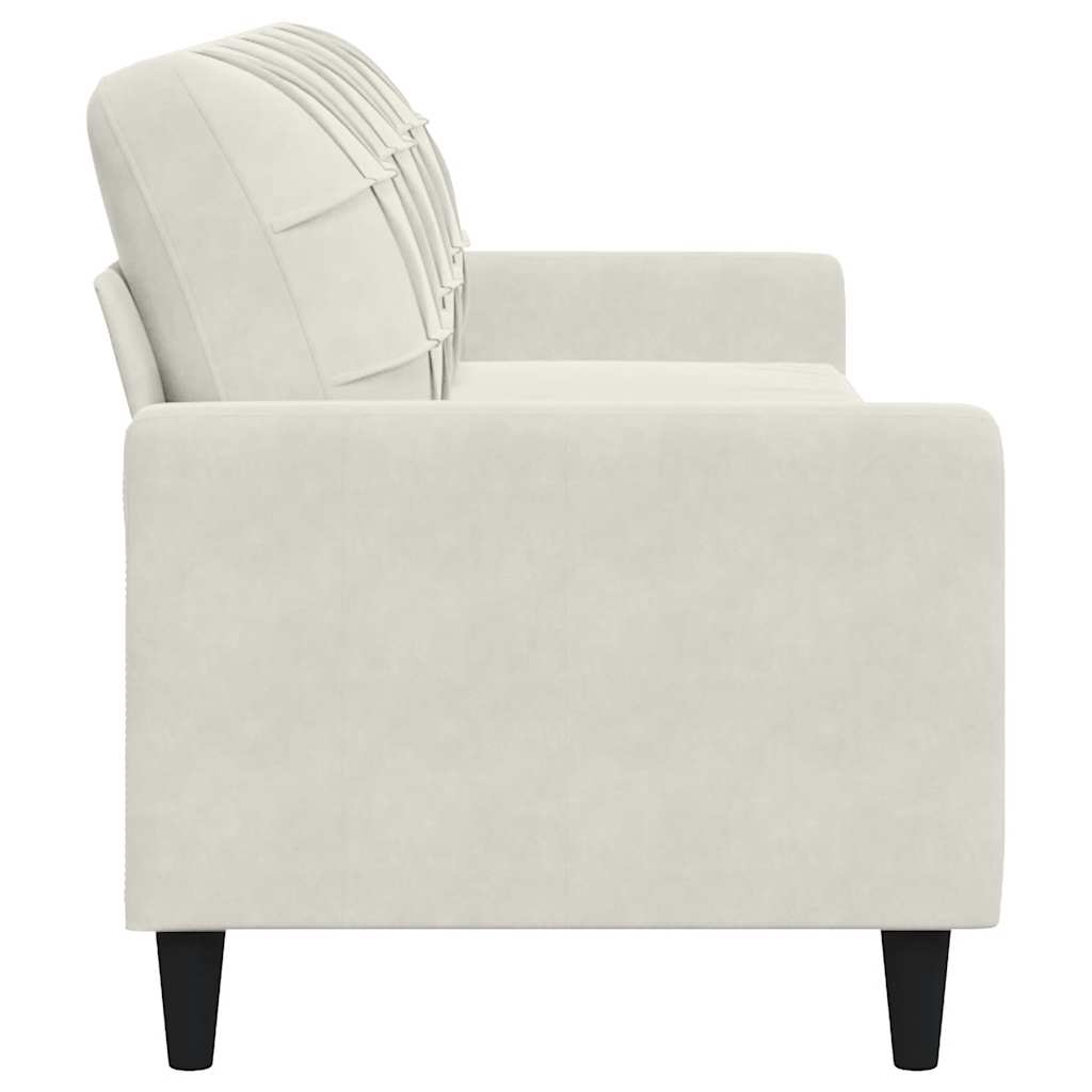 Καναπές Τριθέσιος Κρεμ 210 εκ. Βελούδινος