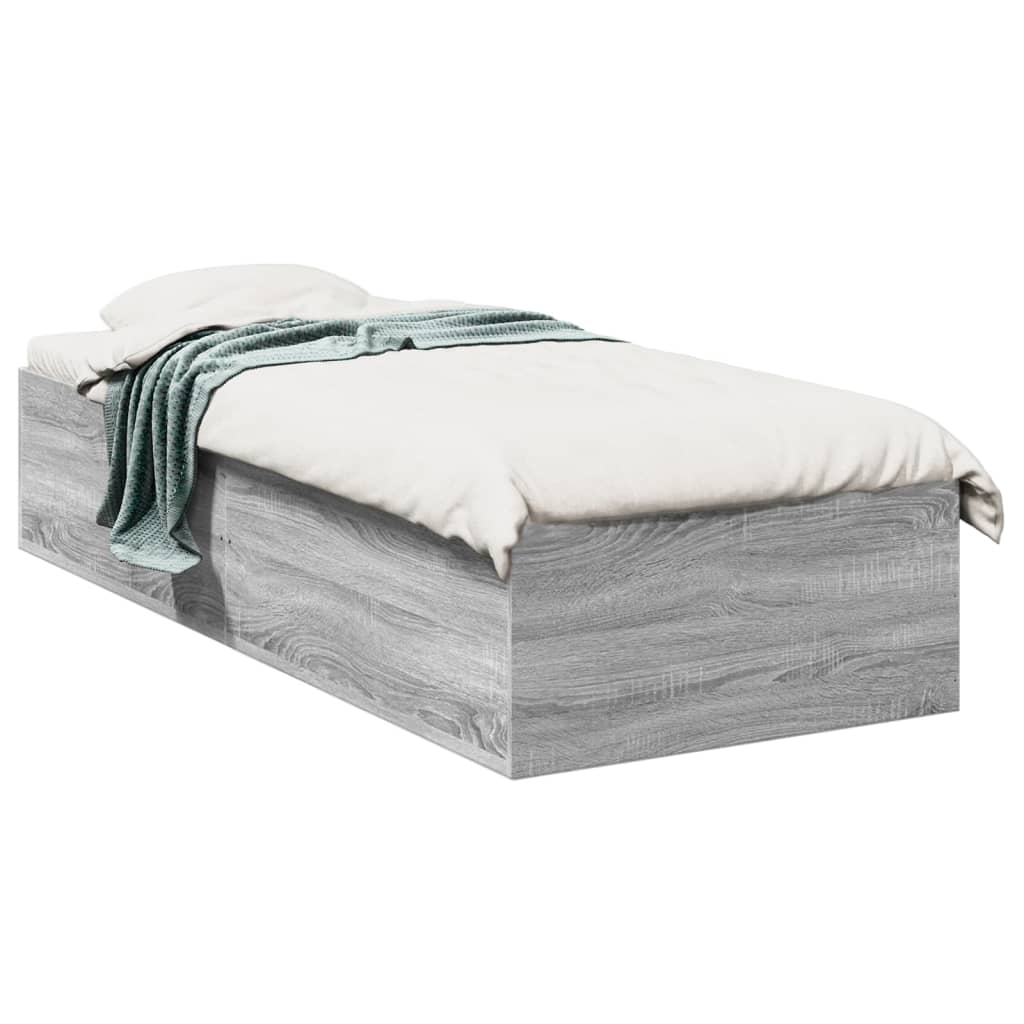 Πλαίσιο Κρεβατιού Γκρι Sonoma 75x190 εκ. Επεξεργασμένο Ξύλο