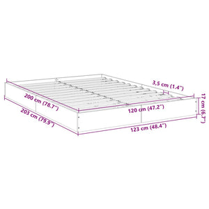Πλαίσιο Κρεβατιού Γκρι Σκυροδέματος 120x200 εκ. Επεξεργ. Ξύλο
