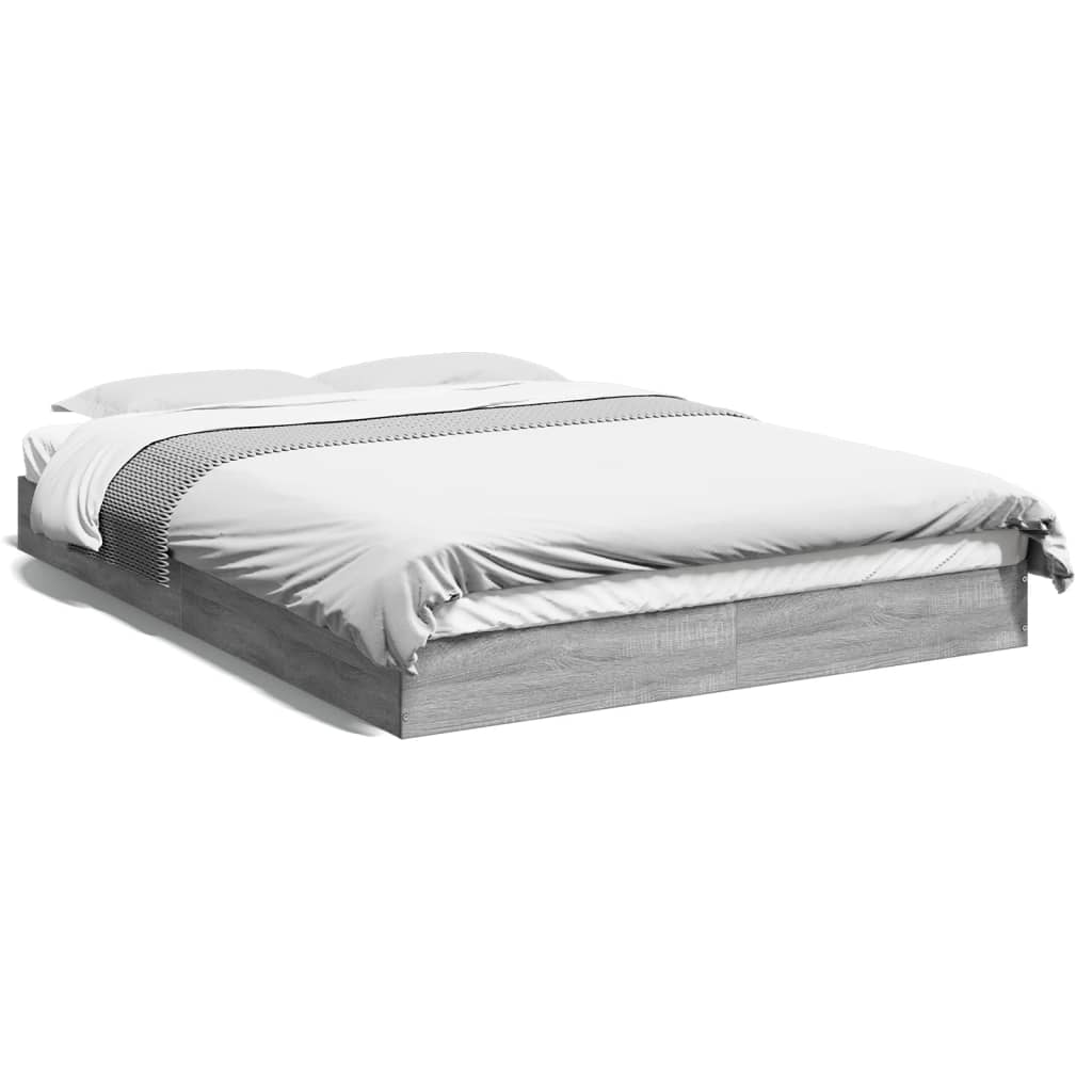 Πλαίσιο Κρεβατιού Γκρι Sonoma 135x190 εκ. Επεξεργασμένο Ξύλο