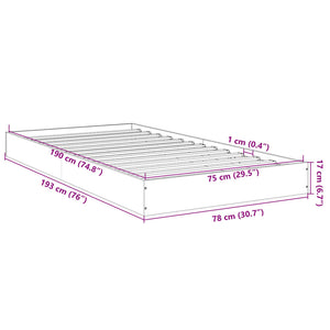Πλαίσιο Κρεβατιού Γκρι Sonoma 75x190 εκ. Επεξεργασμένο Ξύλο