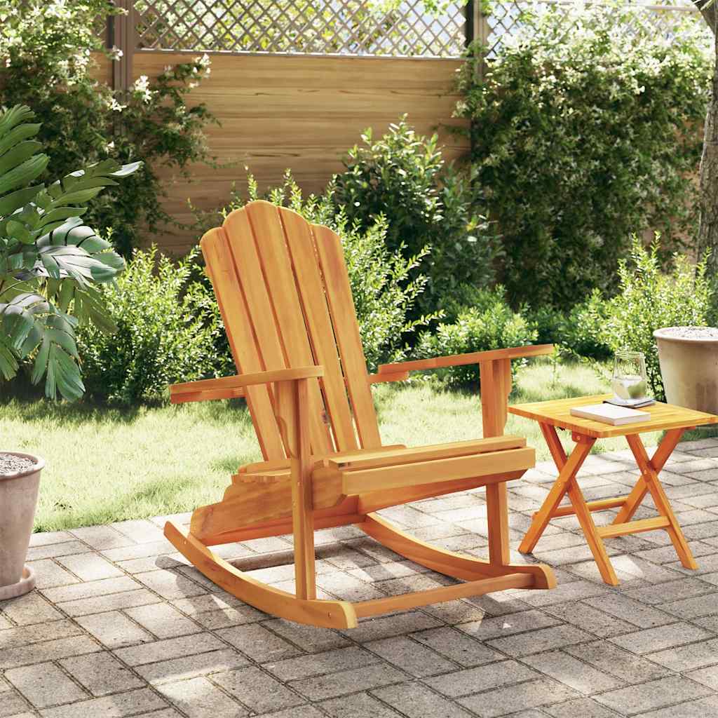 Καρέκλα Κήπου Adirondack Κουνιστή από Μασίφ Ξύλο Teak - Pakobazaar
