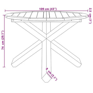 Τραπέζι Κήπου Ø109x74 εκ. από Μασίφ Ξύλο Teak