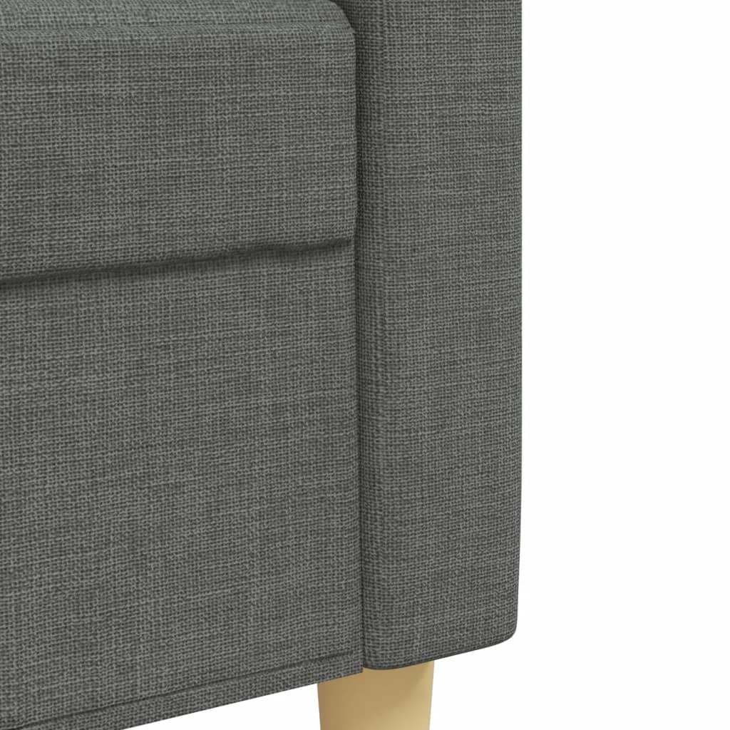 Σετ Σαλονιού 3 Τεμαχίων Σκ. Γκρι Υφασμάτινο με Μαξιλάρια