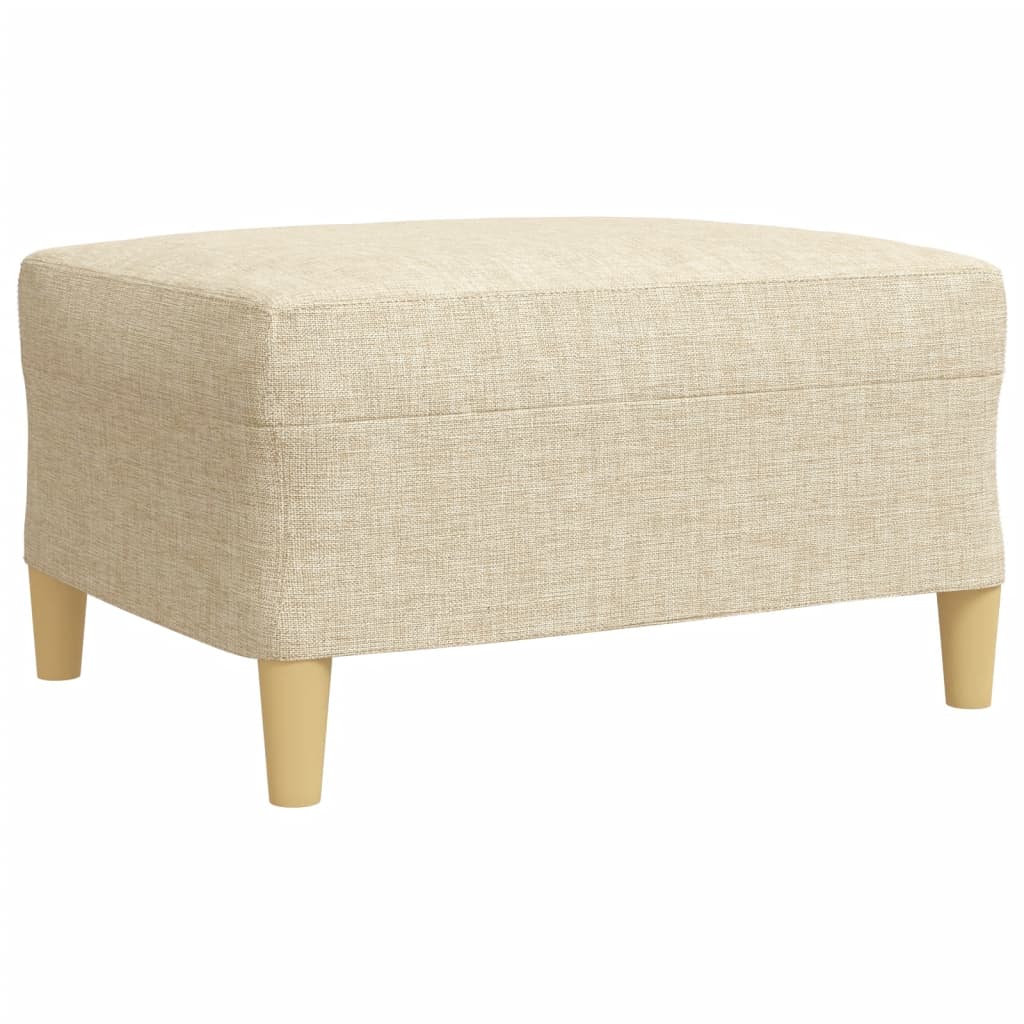 Σαλόνι Σετ 3 Τεμαχίων Κρεμ Ύφασμα + Μαξιλάρια/Υποπόδιο