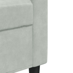 Σετ Σαλονιού 4 Τεμαχίων Ανοιχτό Γκρι Βελούδινο με Μαξιλάρια