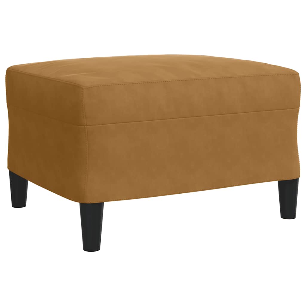 Πολυθρόνες Σετ 4 Τεμαχίων Καφέ από Βελούδο με Μαξιλάρια