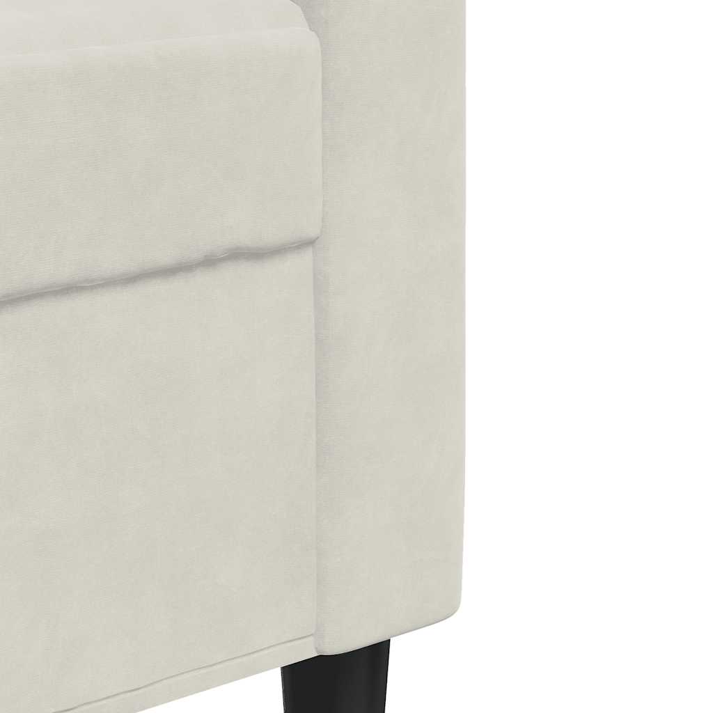 Σετ Σαλονιού 3 Τεμ. Κρεμ Βελούδινο με Μαξιλάρια/Στηρίγματα