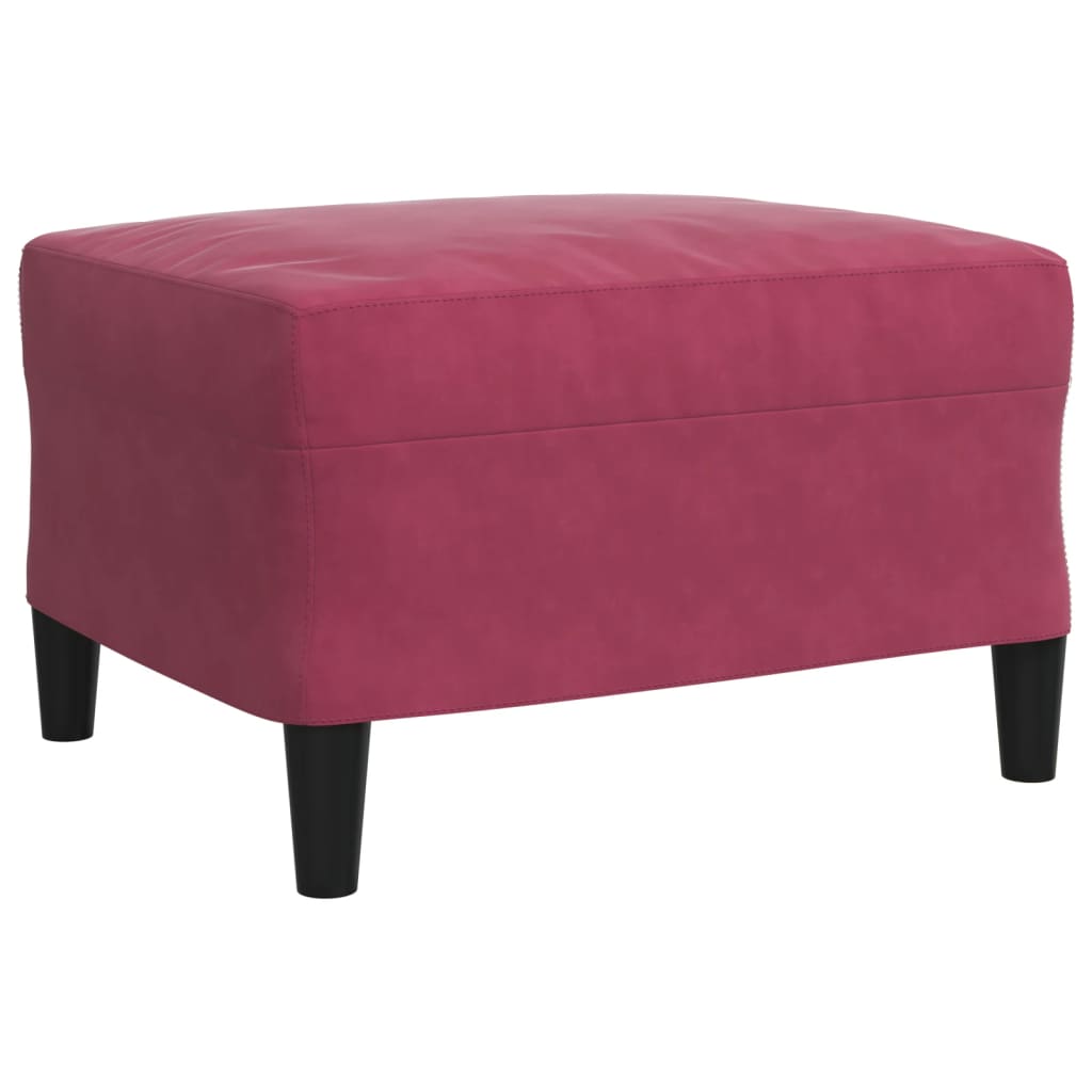 Σετ Σαλονιού 4 Τεμ. Μπορντό Βελούδινο με Μαξιλάρια/Στηρίγματα