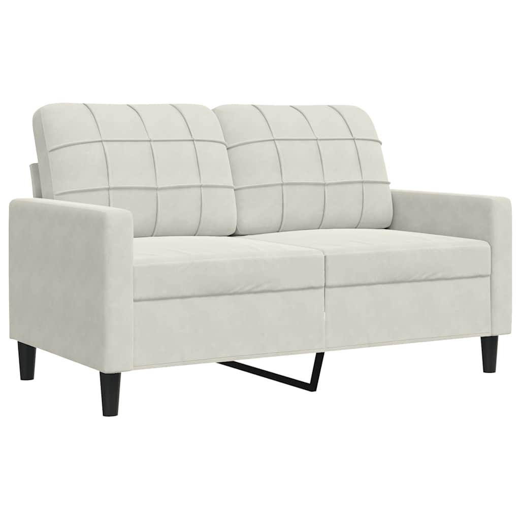 Σετ Σαλονιού 4 Τεμ. Κρεμ Βελούδινο με Μαξιλάρια/Στηρίγματα