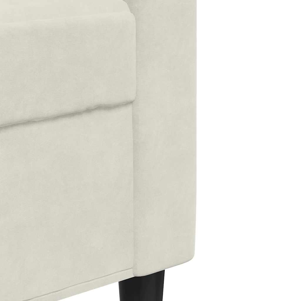 Σετ Σαλονιού 4 Τεμ. Κρεμ Βελούδινο με Μαξιλάρια/Στηρίγματα