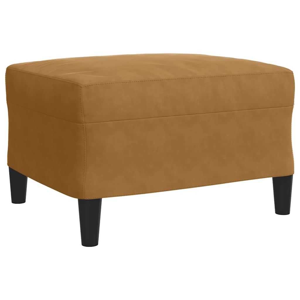 Πολυθρόνες Σετ 3 Τεμαχίων Καφέ από Βελούδο με Μαξιλάρια