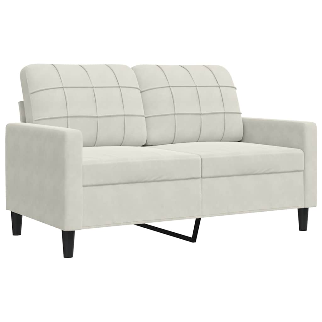 Σετ Σαλονιού 3 Τεμ. Κρεμ Βελούδινο με Μαξιλάρια/Στηρίγματα