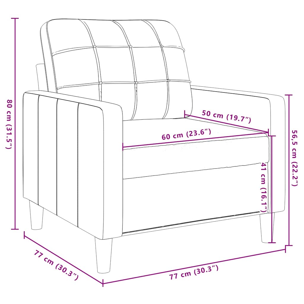 Πολυθρόνες Σετ 3 Τεμαχίων Κρεμ από Βελούδο με Μαξιλάρια