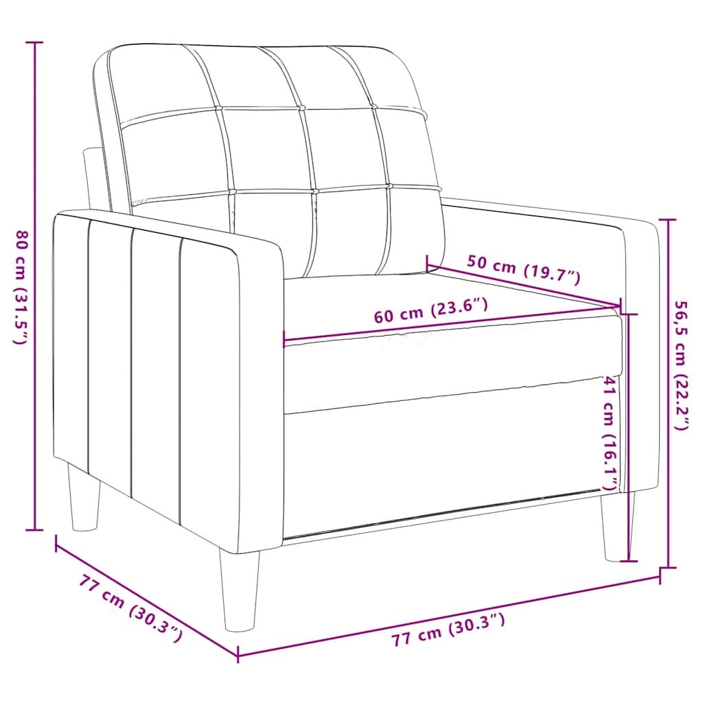 Πολυθρόνες Σετ 4 Τεμαχίων Καφέ από Βελούδο με Μαξιλάρια