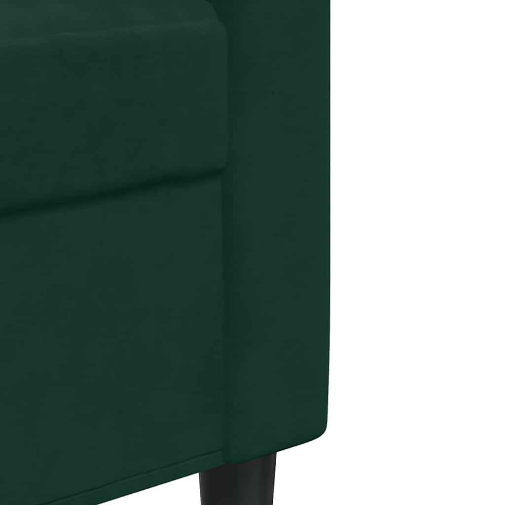 Σετ Σαλονιού 2 Τεμ. Πράσινο Βελούδινο με Μαξιλάρια/Στηρίγματα