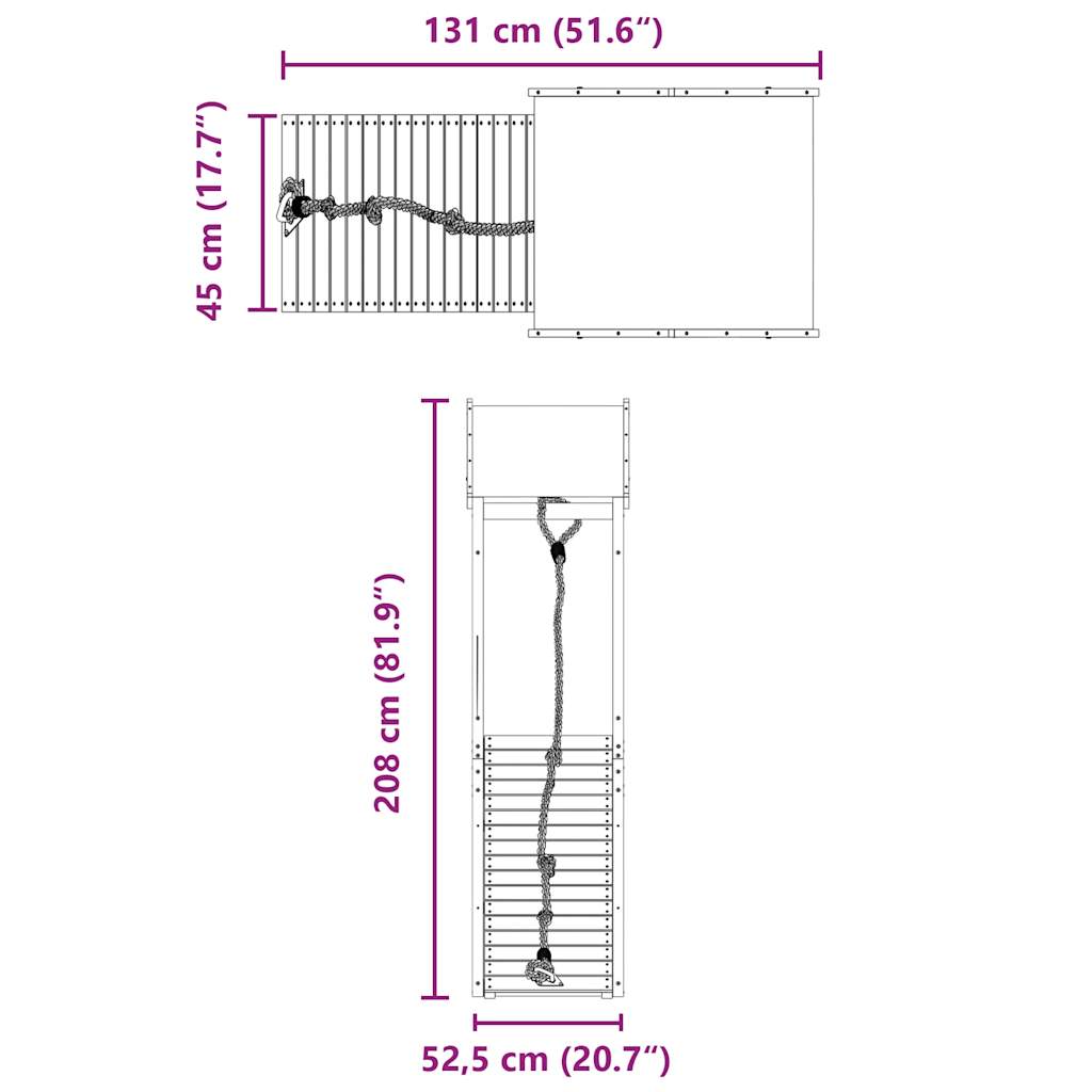 Παιδική Χαρά Εξωτερικού Χώρου από Μασίφ Ξύλο Πεύκου