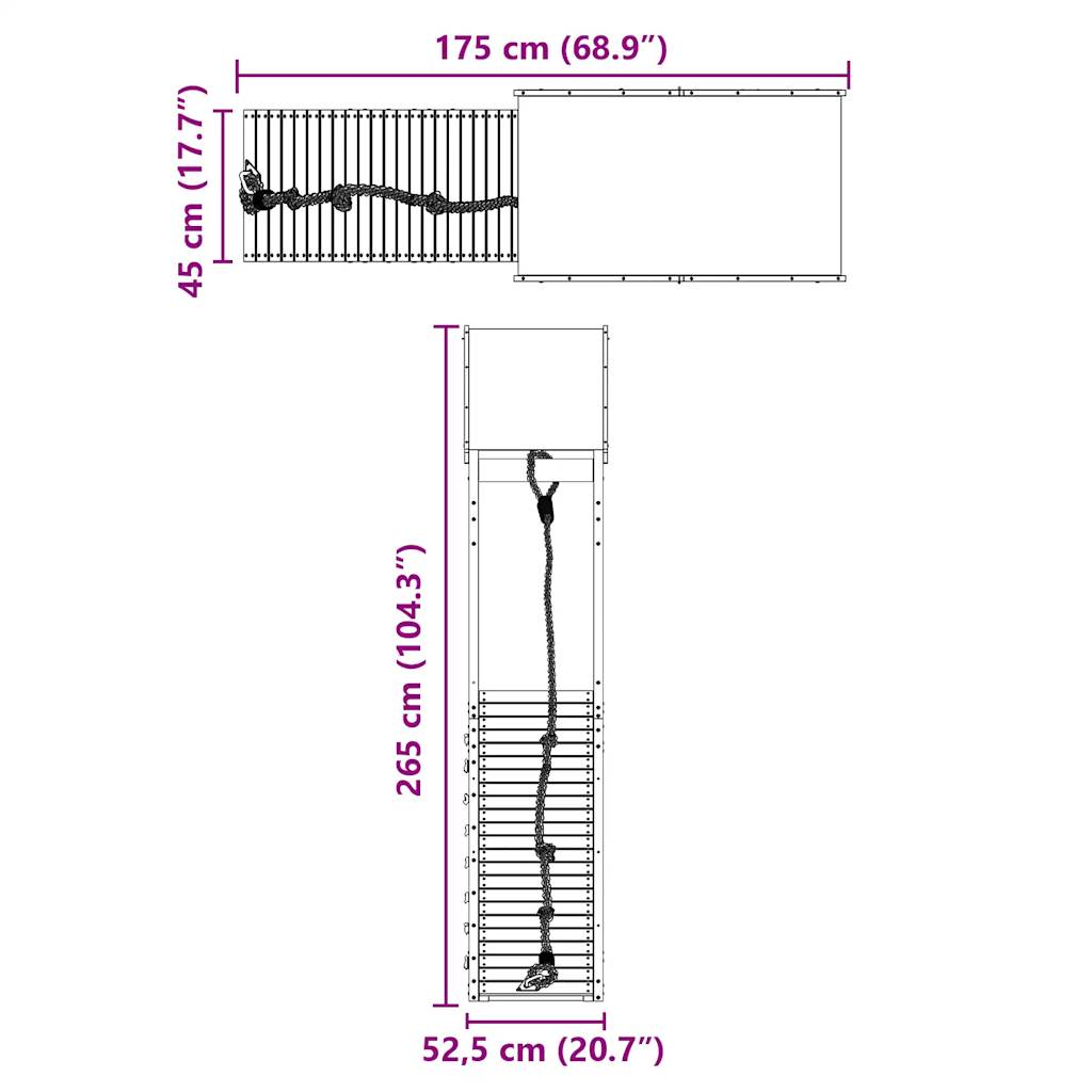 Παιδική Χαρά Εξωτερικού Χώρου από Μασίφ Ξύλο Πεύκου