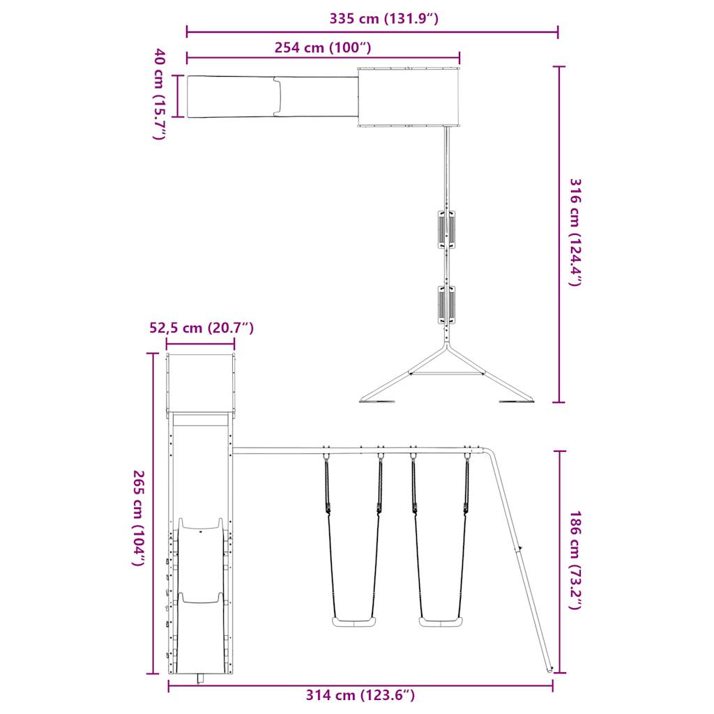 Παιδική Χαρά Εξωτερικού Χώρου από Μασίφ Ξύλο Ψευδοτσούγκας
