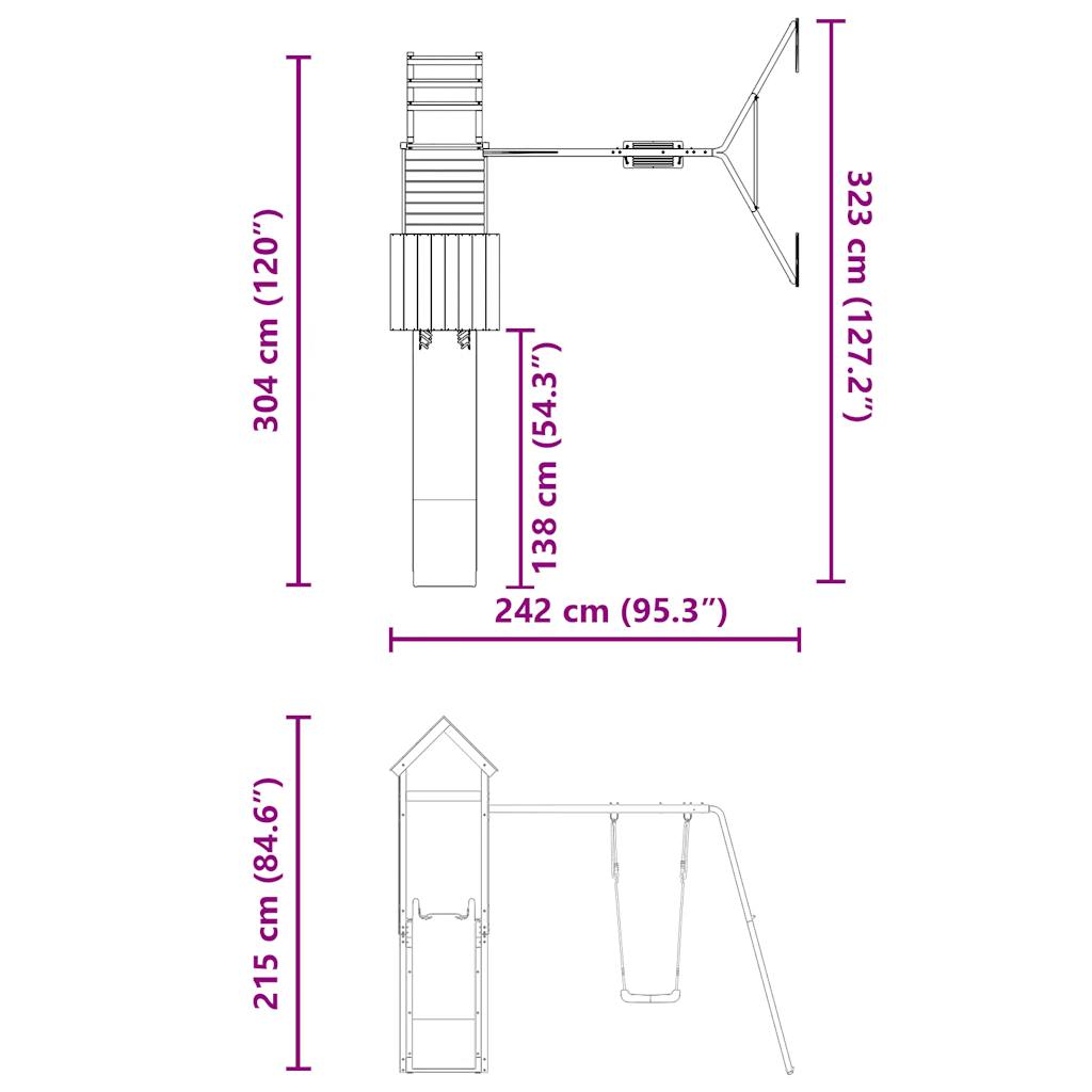 Παιδική Χαρά Εξωτερικού Χώρου από Μασίφ Ξύλο Ψευδοτσούγκας