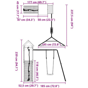 Παιδική Χαρά Εξωτερικού Χώρου από Μασίφ Ξύλο Πεύκου