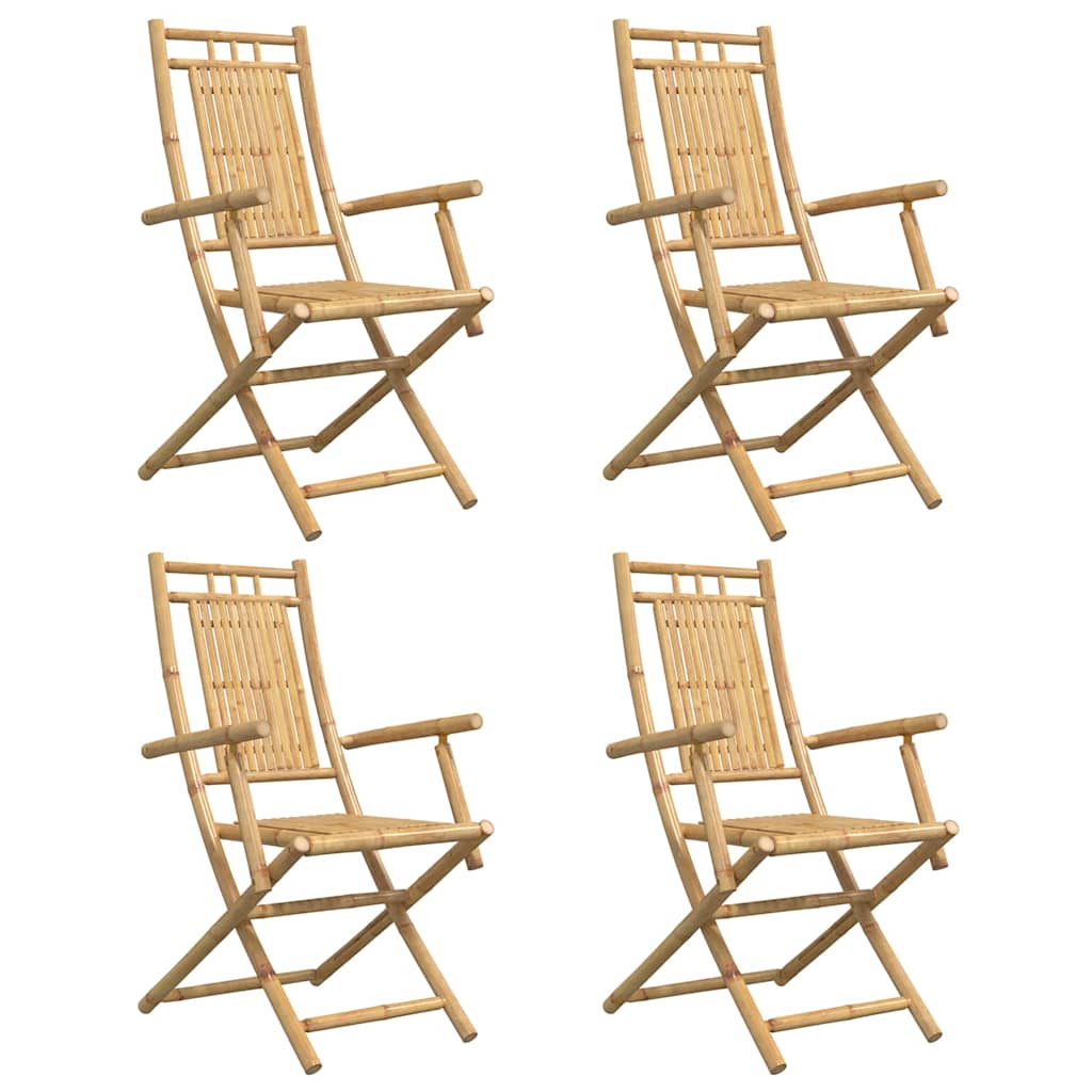 Καρέκλες Κήπου Πτυσσόμενες 4 τεμ. 53x66x99 εκ. από Μπαμπού