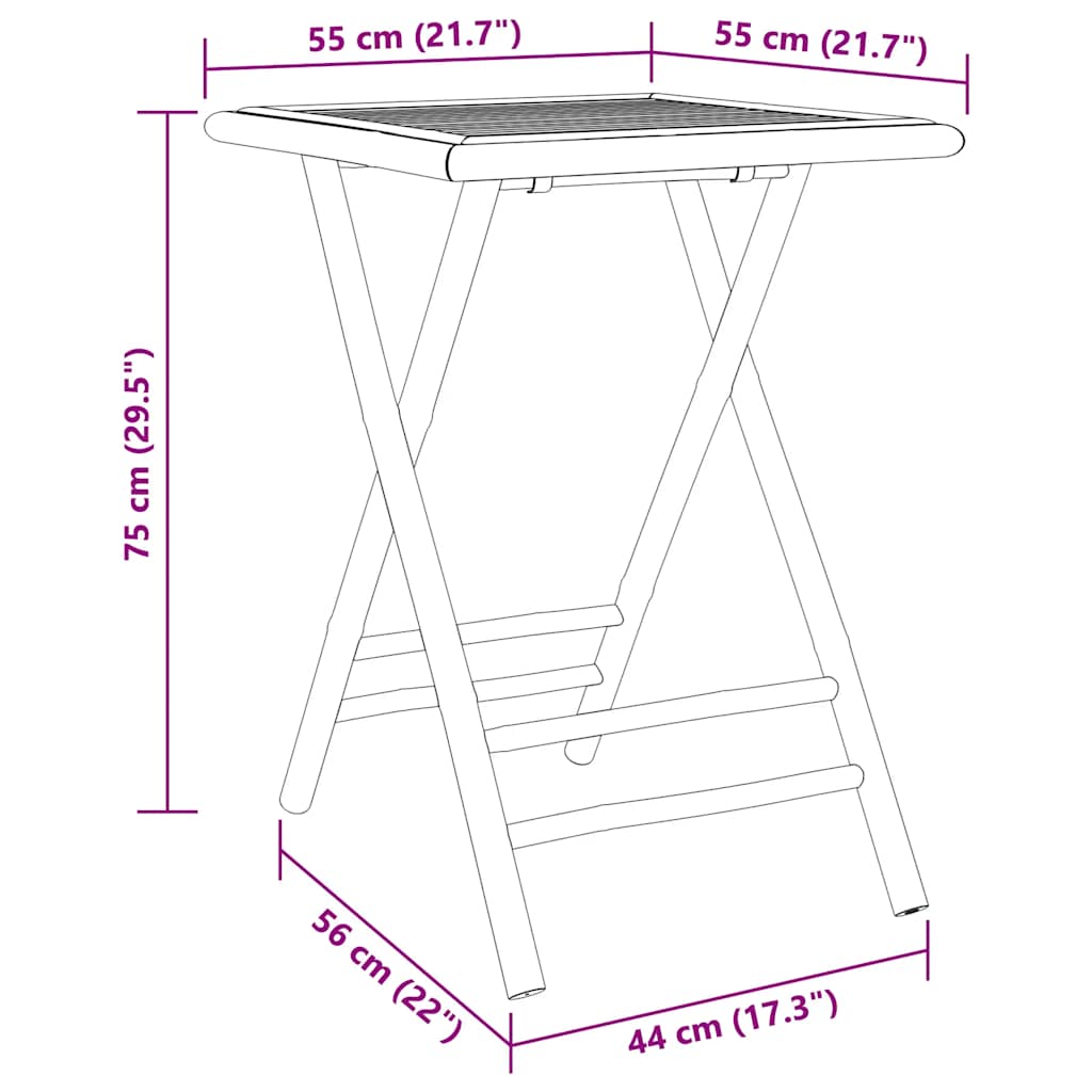 Σετ Επίπλων Bistro 3 Τεμαχίων από Μπαμπού