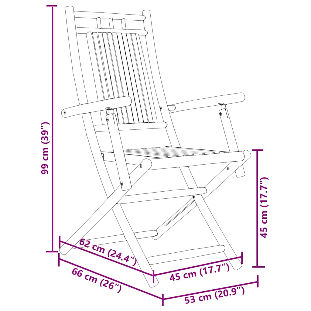 Σετ Επίπλων Bistro 3 Τεμαχίων από Μπαμπού