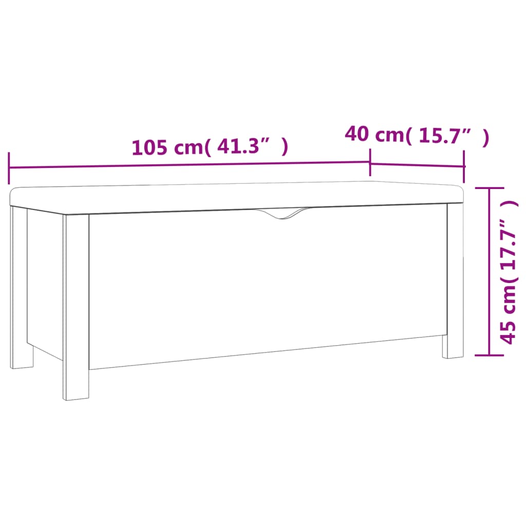 Κουτί Αποθήκευσης με Μαξιλάρι Γκρι 105x40x45 εκ. - Pakobazaar
