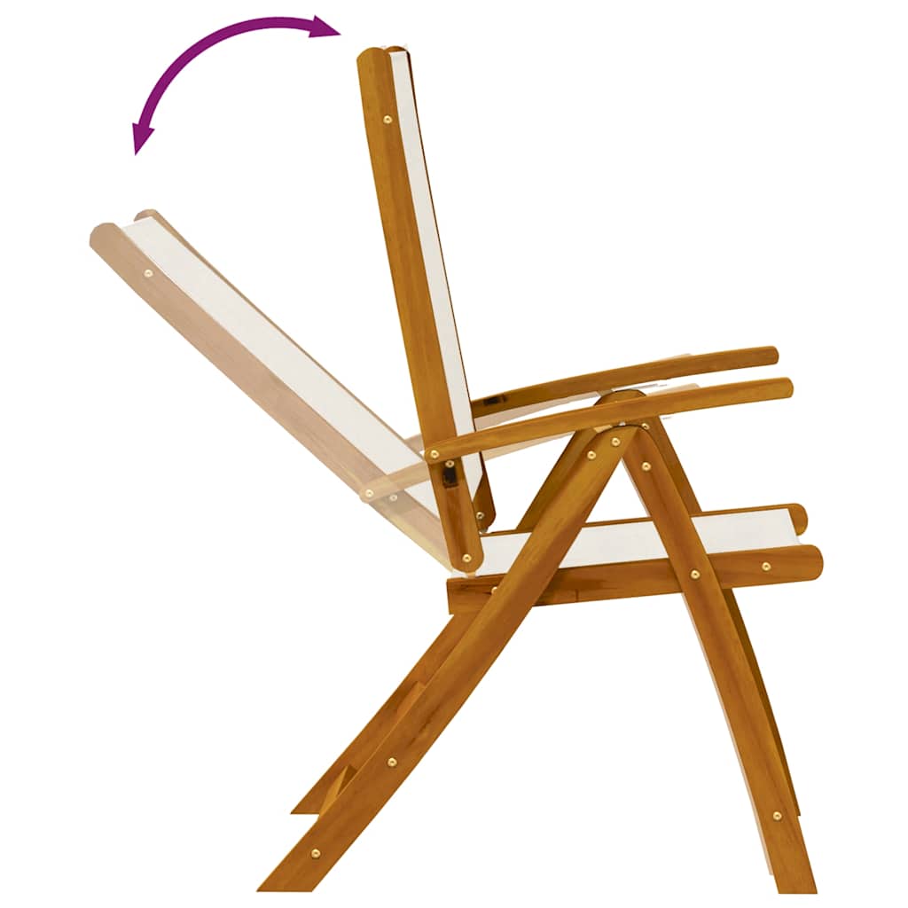 Καρέκλες Πτυσσόμενες 4 τεμ. από Μασίφ Ξύλο Ακακίας/Τεξτιλίνη