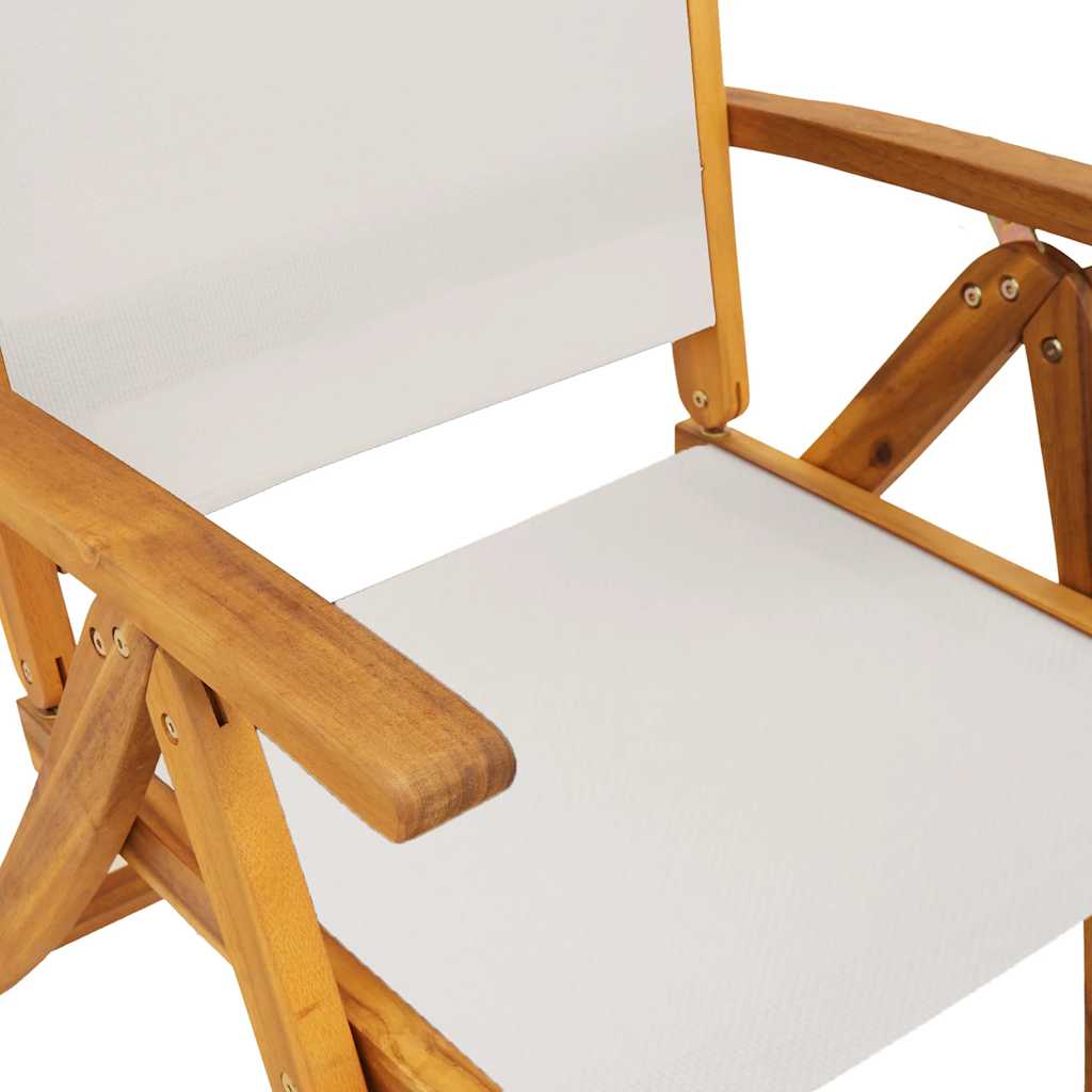 Καρέκλες Πτυσσόμενες 4 τεμ. από Μασίφ Ξύλο Ακακίας/Τεξτιλίνη