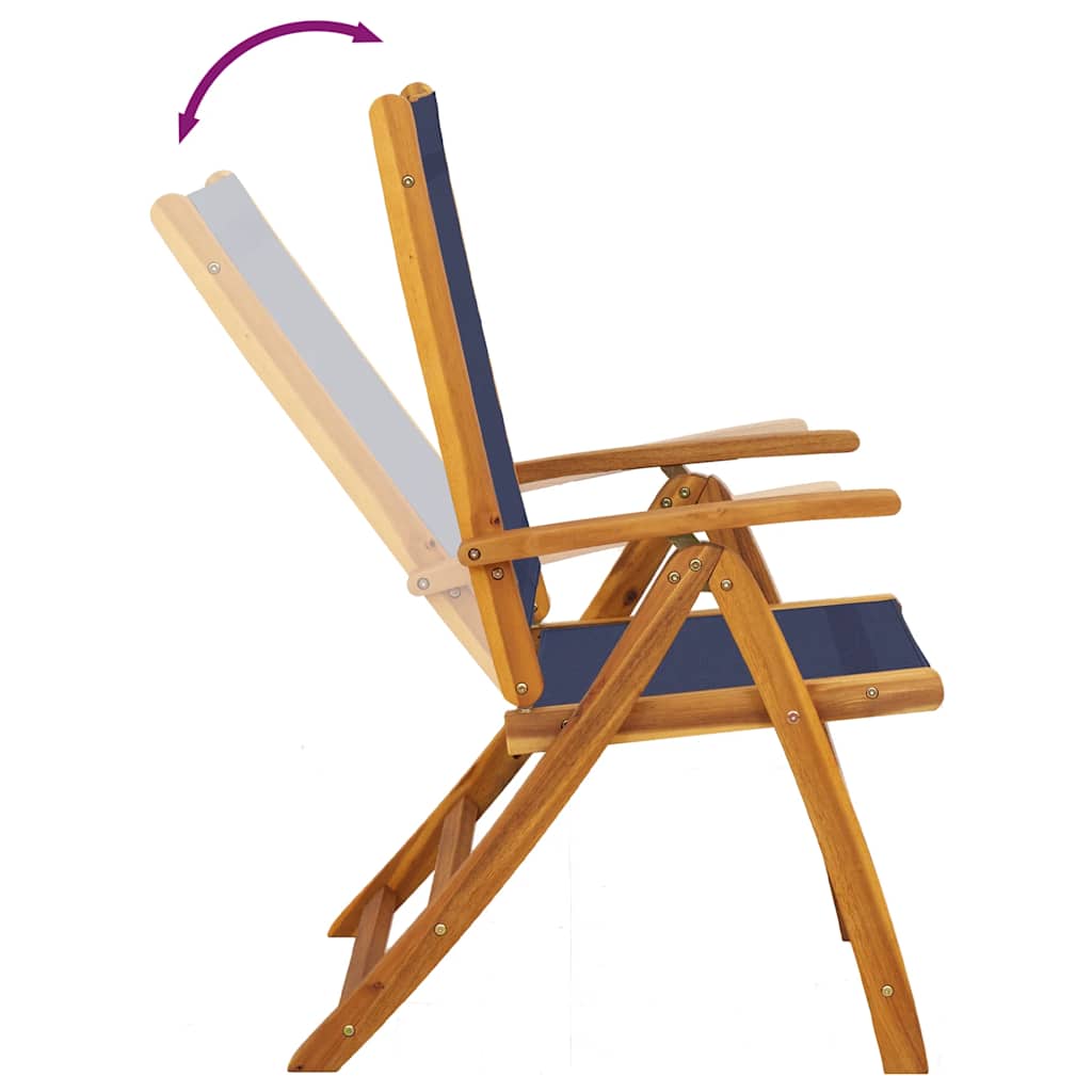 Καρέκλες Πτυσσόμενες 4 τεμ. από Μασίφ Ξύλο Ακακίας/Τεξτιλίνη