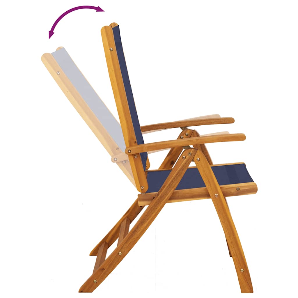 Καρέκλες Πτυσσόμενες 6 τεμ. από Μασίφ Ξύλο Ακακίας/Τεξτιλίνη