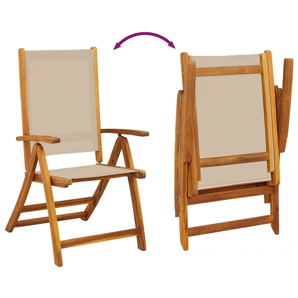 Καρέκλες Πτυσσόμενες 8 τεμ. από Μασίφ Ξύλο Ακακίας/Τεξτιλίνη - Pakobazaar