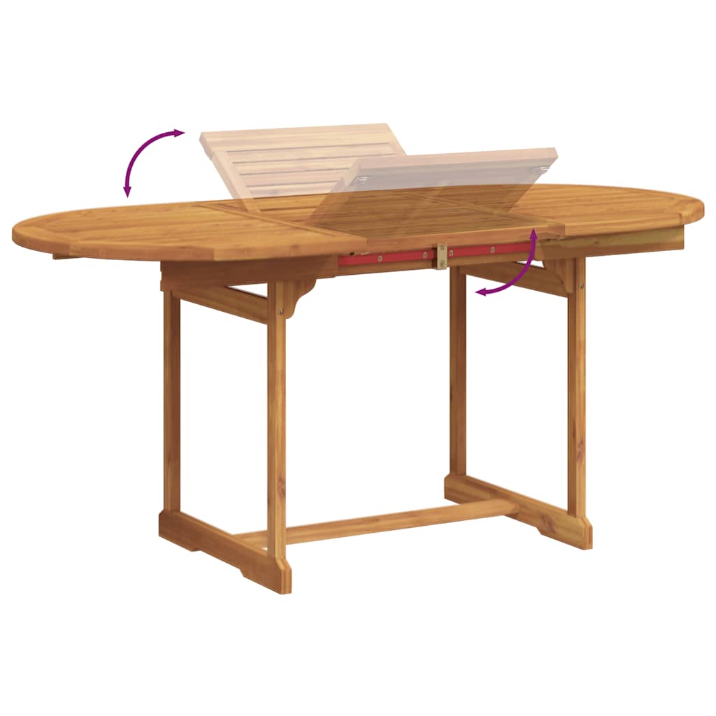 Σετ Τραπεζαρίας Κήπου 7 Τεμαχίων Μασίφ Ξύλο Ακακίας / Τεξτιλίνη - Pakobazaar