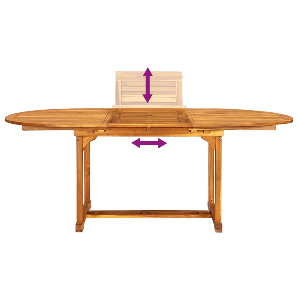 Σετ Τραπεζαρίας Κήπου 5 Τεμαχίων Μασίφ Ξύλο Ακακίας / Τεξτιλίνη - Pakobazaar